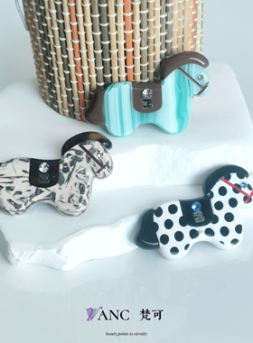 tg醋酸镶钻magi小马拼版边夹高质可爱风格日常百搭刘海侧边夹y单