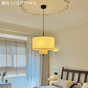 丹麦Margin侘寂风中古卧室吊灯设计师民宿氛围餐厅布艺灯具