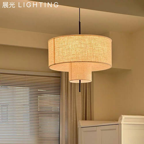 侘寂风中古卧室布艺吊灯设计师