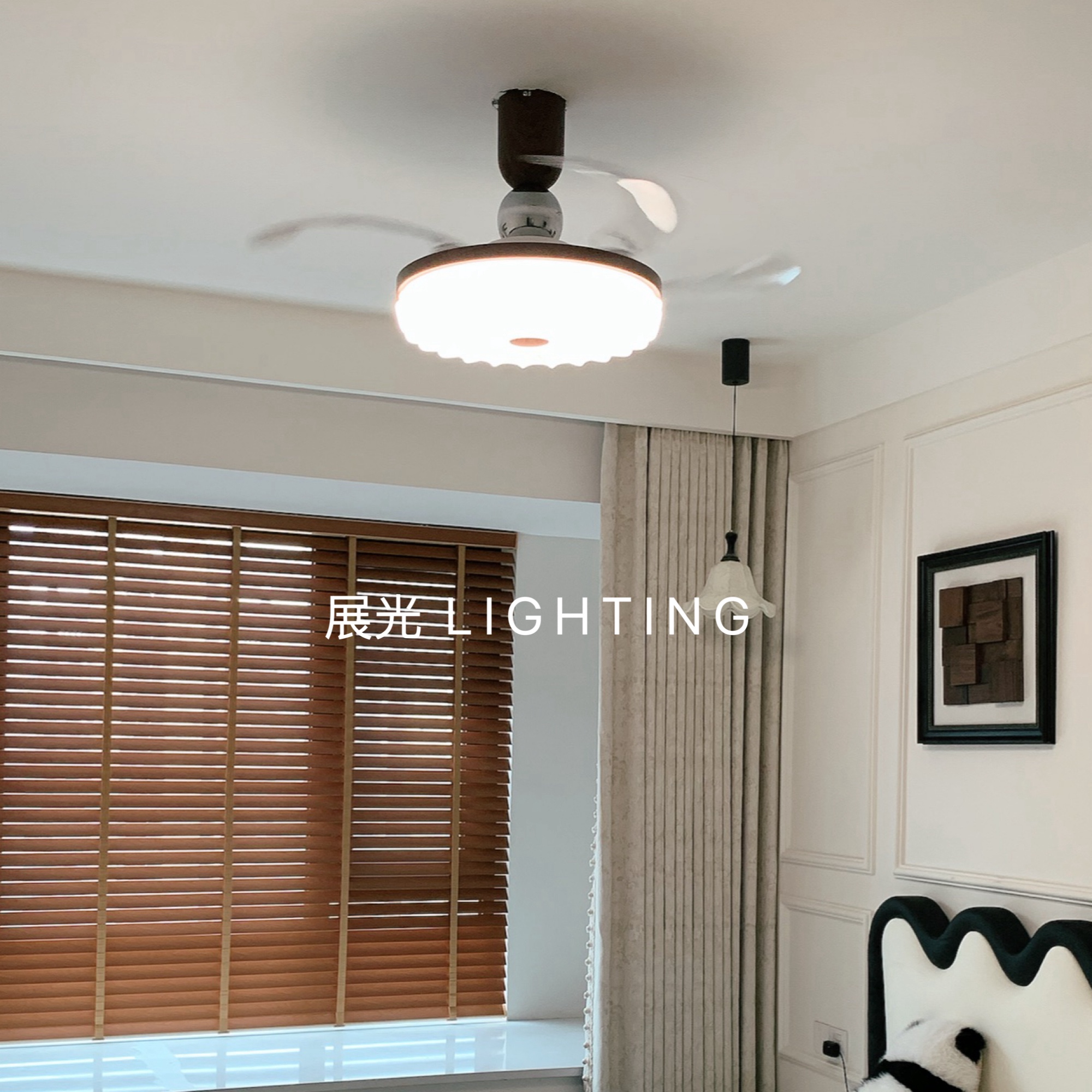 中古风隐形风扇灯餐厅卧室吊扇灯