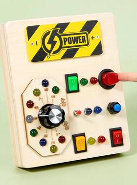 Montessori Busy Board Sensory Toys Wooden With LED Light Swi