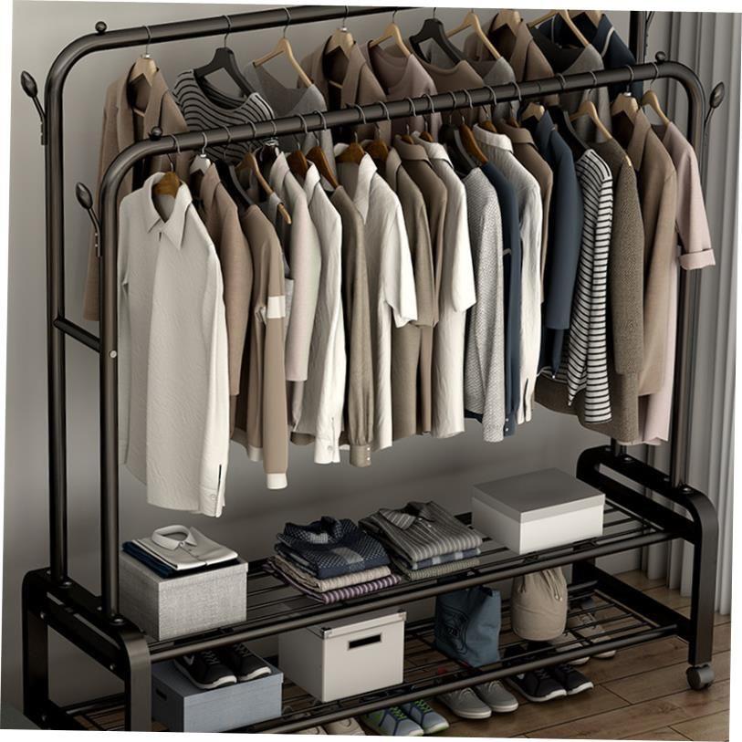 Big coat rack stand clothes holder hat hanger wooden cloth