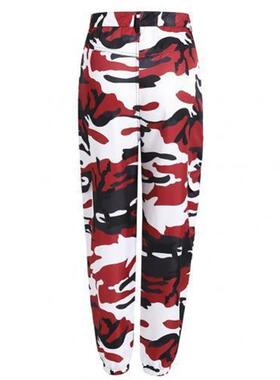 Camo printed high-waisted overalls女士时尚迷彩印花高腰工装裤