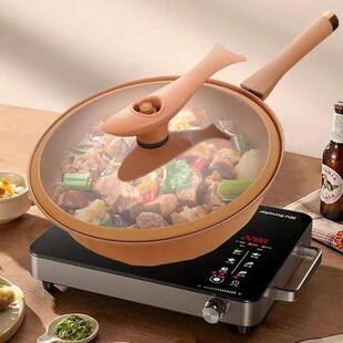 Non-Stick Clay Wok With Steamer Basket Clay Wok Micro-pressu