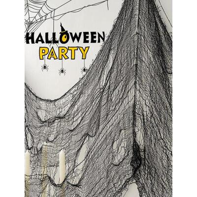 Halloween gauze, black gauze, Christmas tablecloth万圣节纱布