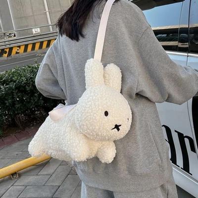 Cute Rabbit Plush Bag Shoulder Bag Cartoon Bunny Doll Messen