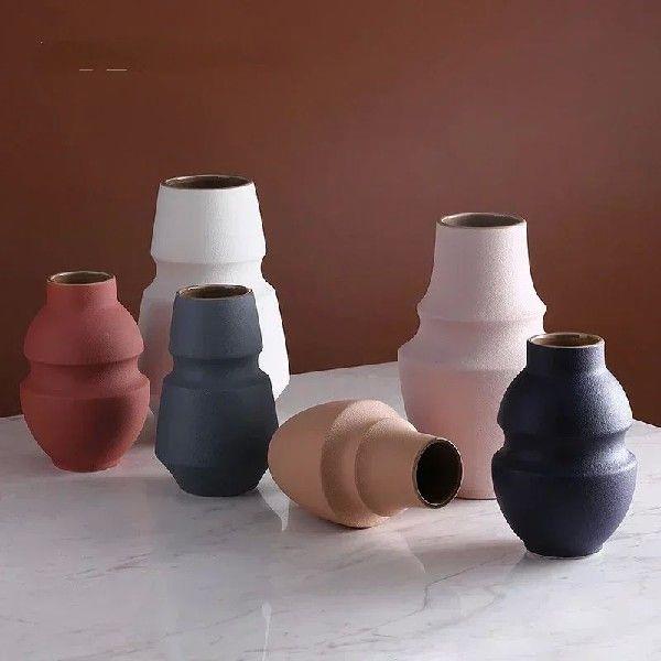 Home Furnishing Morandi Color Ceramic Vase Ornaments Modern