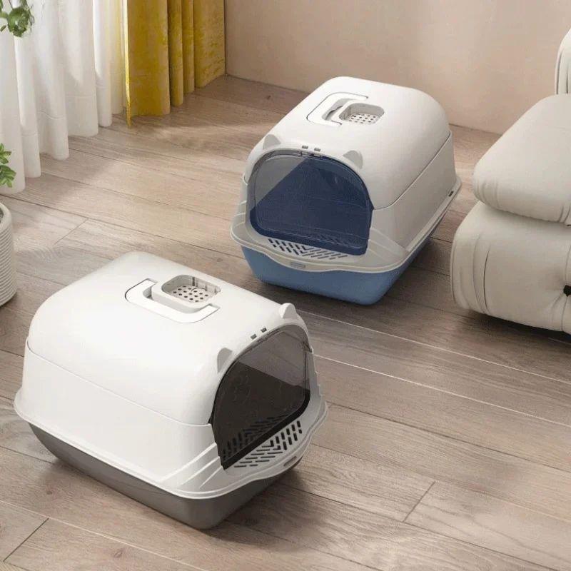 Large Pet Cat Toilet Totally Enclosed Cat Litter Box Detacha
