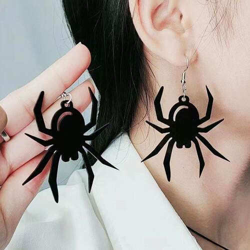 Halloween Decoration 3D Creepy Black Spider Ear skull pumpki