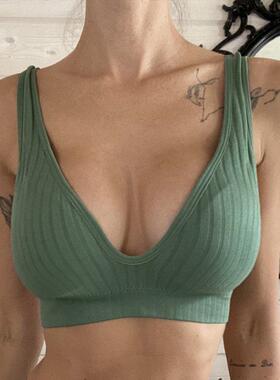 Women Seamless Sports Crop Top Sexy Bra Female Tube Tops Dee