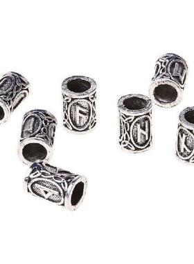 24x Retro Silver Metal Beads Rune Beads Bracelet West for