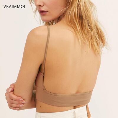 n Wirefree Underwear Unlined Lingerie Sexy Backless Bralette