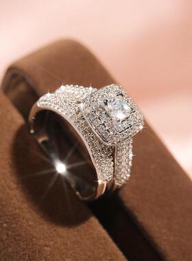 Vintage Lovers Lab Diamond Ring sets 925 sterling silver Bij