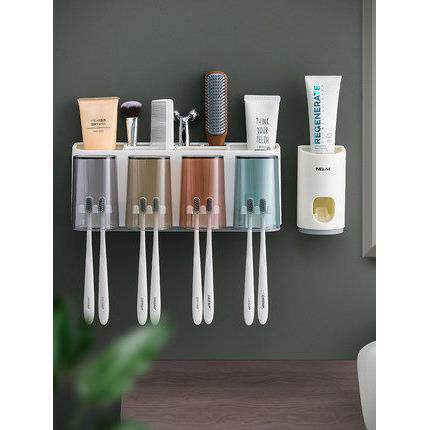 toothbrush tooth cup holder wall rack bathroom mount home