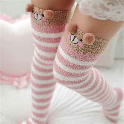 Japanese Mori Girl Animal Modeling Knee Socks Striped Cute C