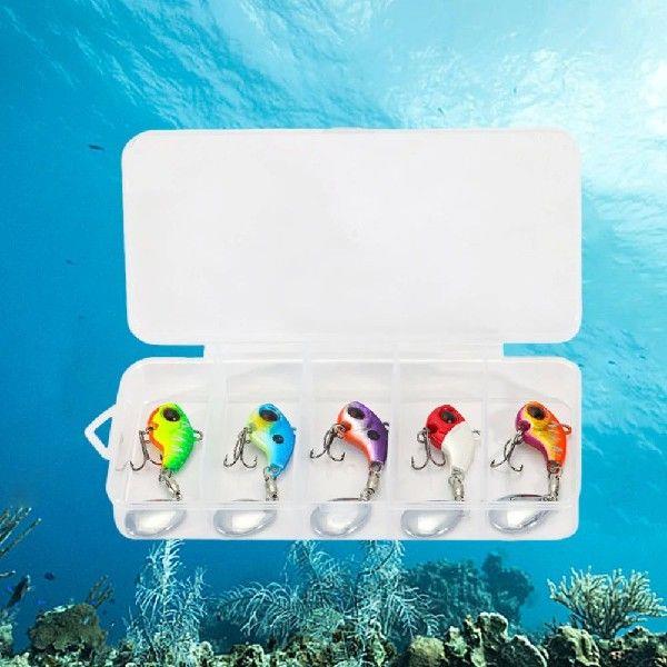 5Pcs Rotating Metal Vib Vibration Bait Artificial Hard