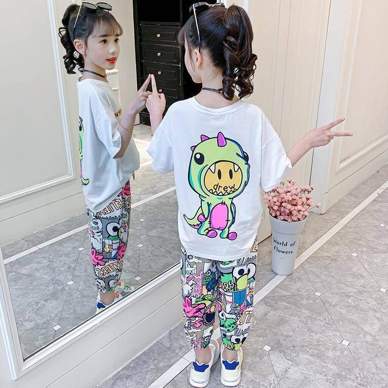 女童夏装网红套装时髦2025新款儿童装夏季大童潮衣服休闲韩版潮童