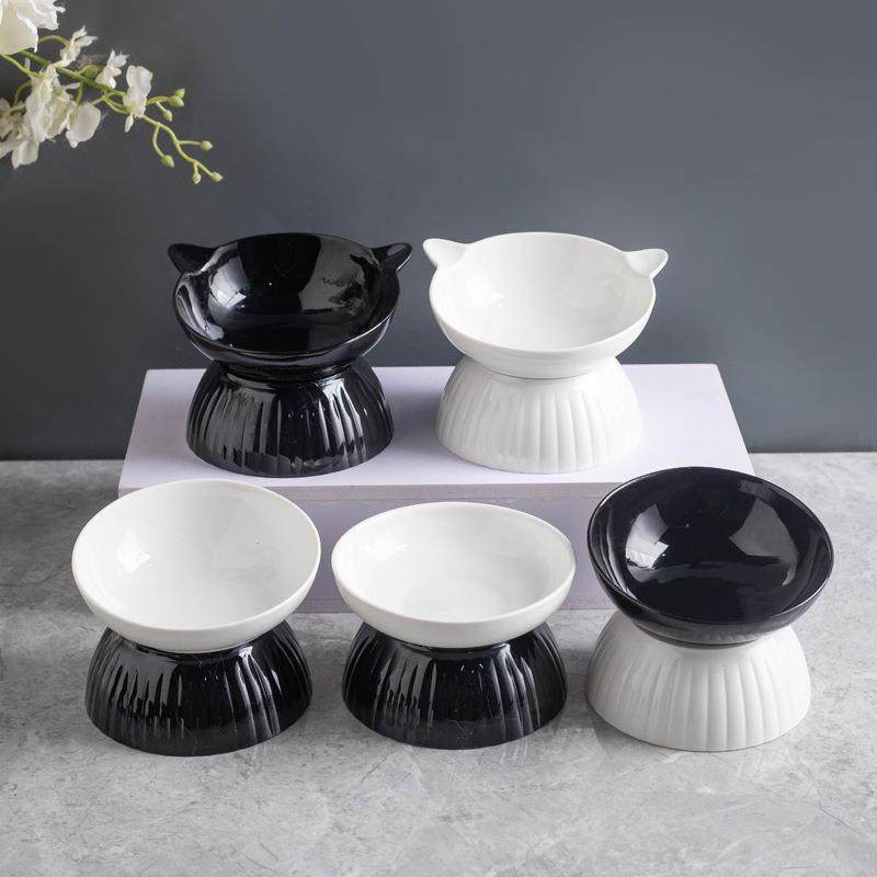 日系猫碗陶瓷高脚碗防打翻宠物喝水碗狗狗斜口碗护颈喂食狗碗用品,宠物/宠物食品及用品,猫狗碗/慢食碗,淘宝优惠券,粉丝福利购,淘宝优惠卷