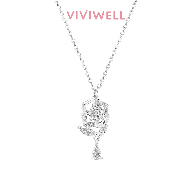 VIVIWELLS925银盛夏玫瑰项链