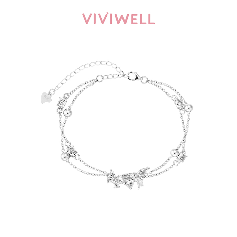 VIVIWELLS925银梦蝴蝶叠戴手链
