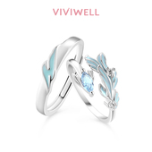 VIVIWELL 鱼生是你 鱼推纯银小众设计情侣对戒S925银男女友戒指
