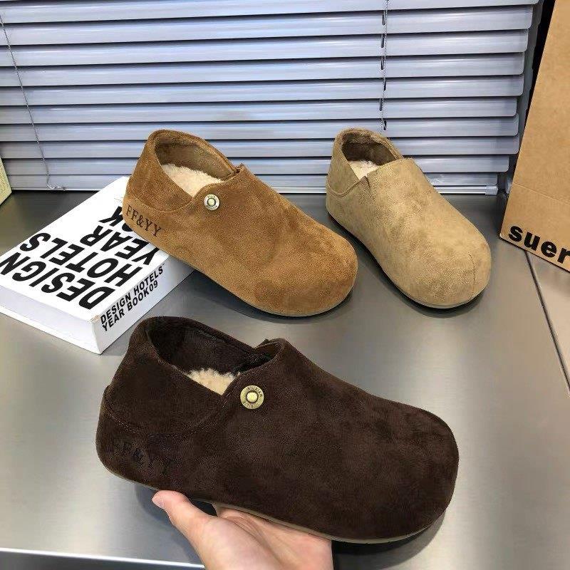 勃肯鞋厚底两穿懒人鞋2025年冬季新款加绒内大头丑萌鞋子棉鞋