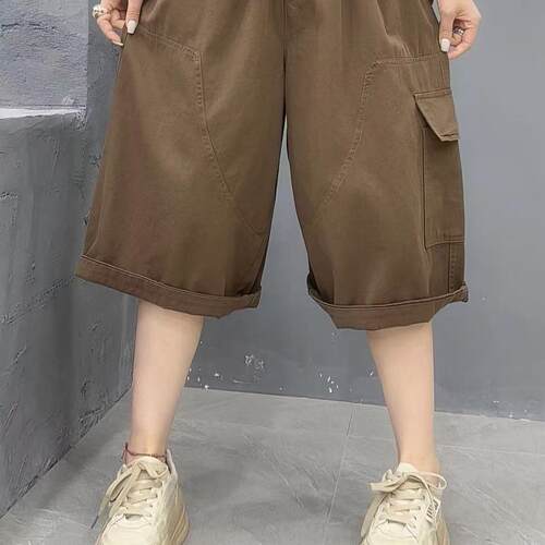 26年夏款休闲五分裤女宽松休闲韩版学院风慵懒风裤子亲肤薄款裤子