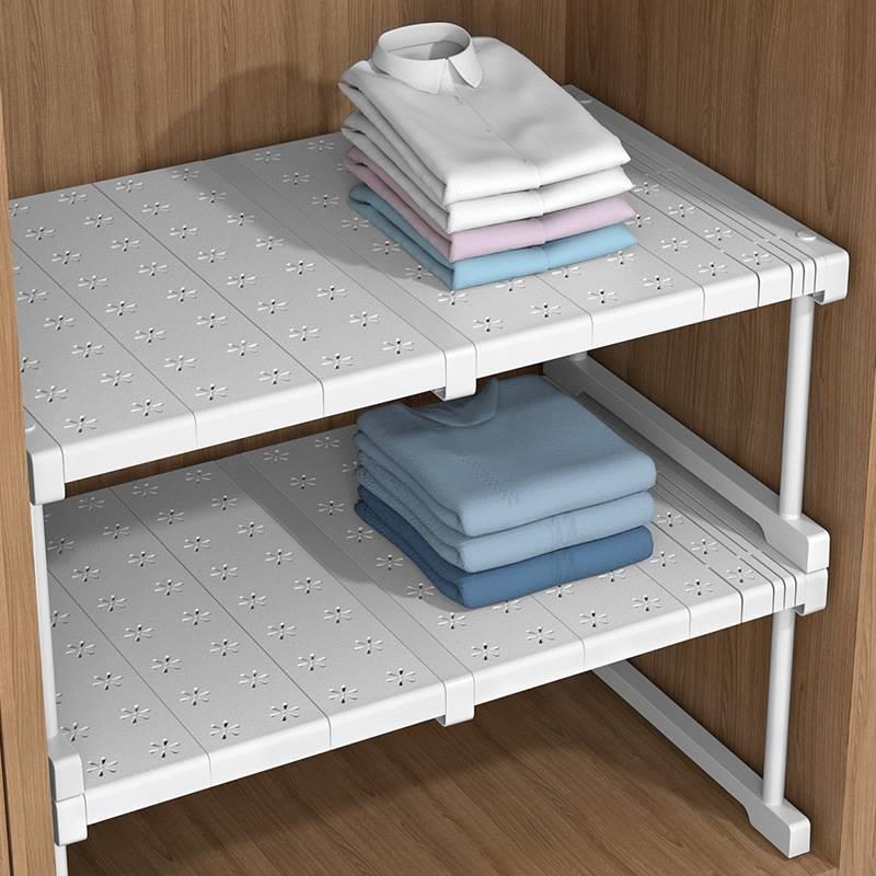 Wardrobe layered partition retractable cabinet compartment s