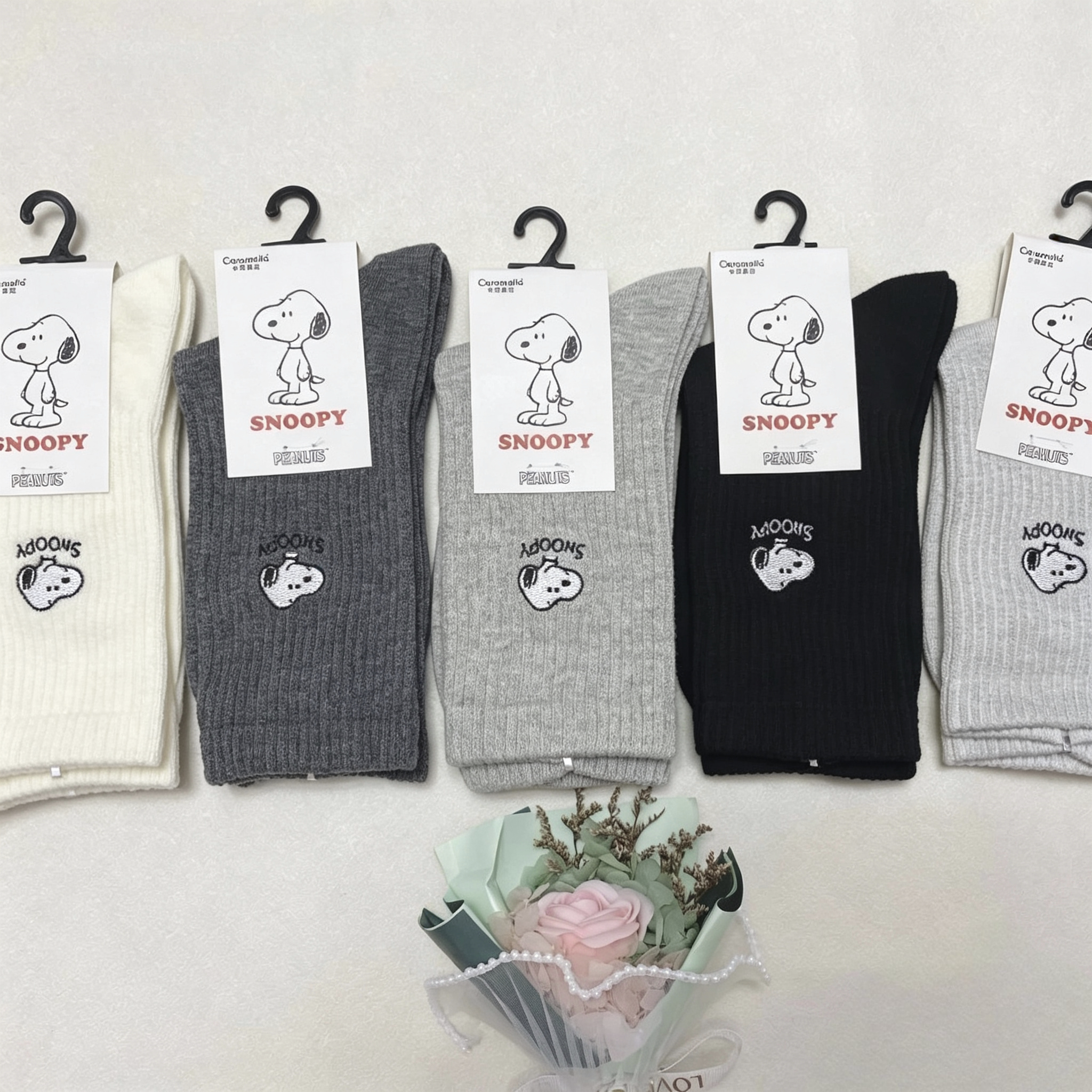 10双纯棉女袜吸湿排汗秋冬款棉袜卡通新品学生时尚潮流中长款吸汗