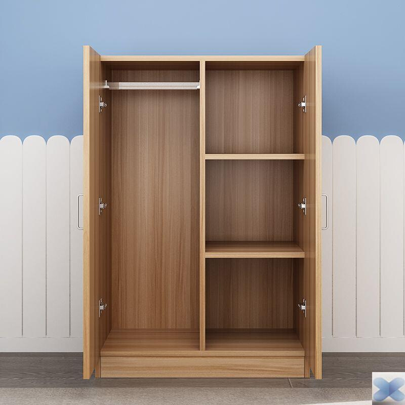 新品经济型衣柜家用卧室现代简约出租房用实I木质简易组装收纳储
