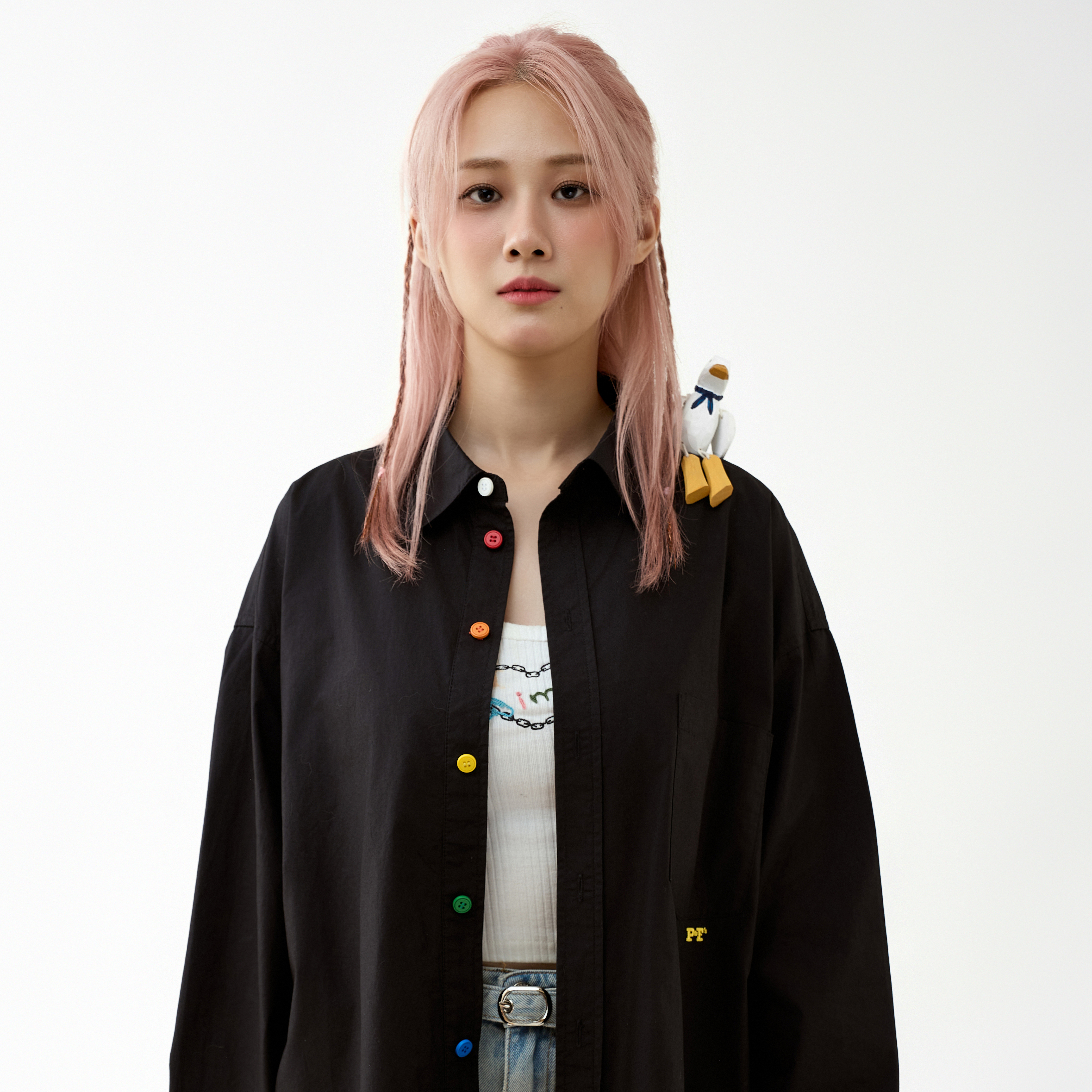 【PLAYFULL贪玩】P&F's长袖衬衫 纽扣落肩袖舒适百搭通勤外套休闲