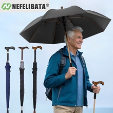 安全防滑老人拐杖伞徒步登山杖雨伞晴雨两用送老人长辈自动长柄伞