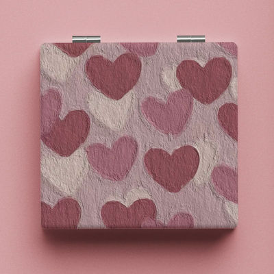 创意爱心潮随身梳妆镜折叠化妆镜子手持学生便携式宿舍桌面补妆镜