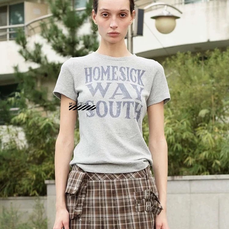 纯棉HOMESICK字母数字5圆领短袖