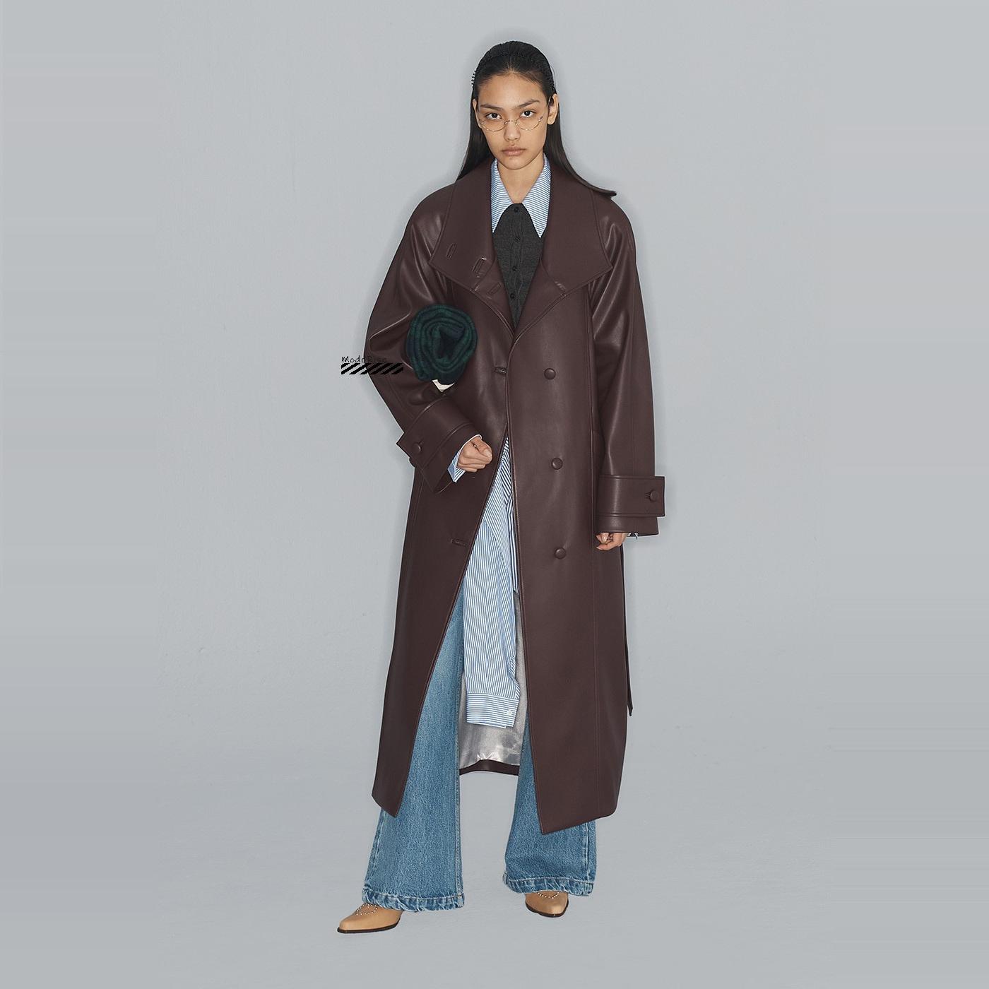 风衣单排扣绑带中长款风衣外套