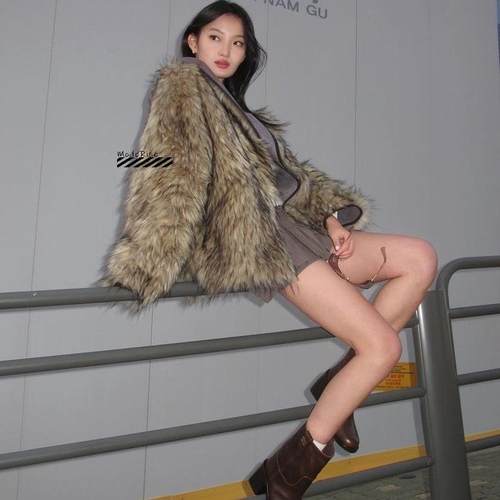 人造毛仿皮草双面穿夹克长袖外套