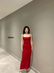 国内现货 SKIMS吊带包臀裙 螺纹莫代尔修身鱼尾长裙卡戴珊同款