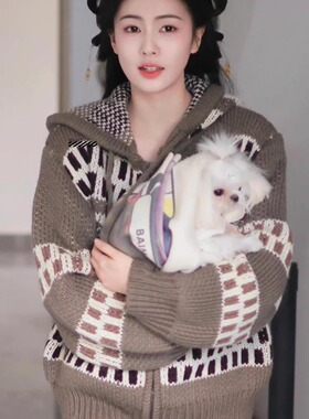 现货速发Theopenproduct白鹿韩孝周同款羊毛小鹿连帽针织开衫外套