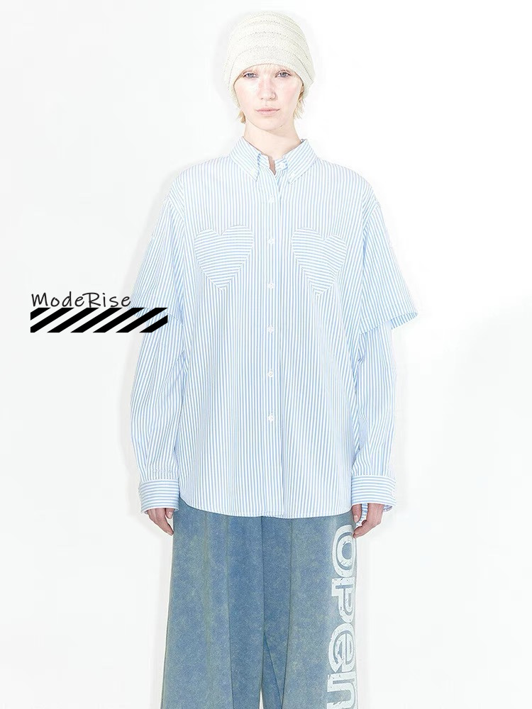 爱心宽松叠穿式休闲长袖条纹