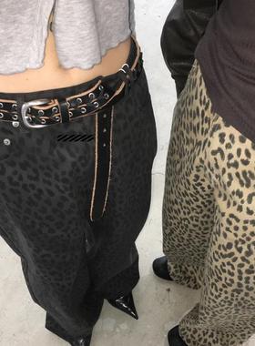 买手店速发 ORDES 秋冬款直筒豹纹工装休闲长裤jennie金智妮同款