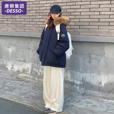 唐狮集团羽绒棉服女冬季2025新款派克服加厚保暖冬装连帽棉衣外套