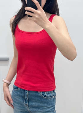 2026夏新款辣妹风简约纯色罗纹提花内搭吊带背心外穿上衣女484227