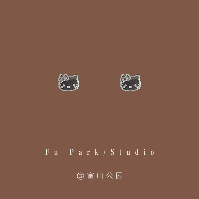 「KT门永存」简约小巧mini可爱猫咪耳钉925纯银小众日常精致耳环,饰品/流行首饰/时尚饰品新,耳钉,淘宝优惠券,粉丝福利购,淘宝优惠卷