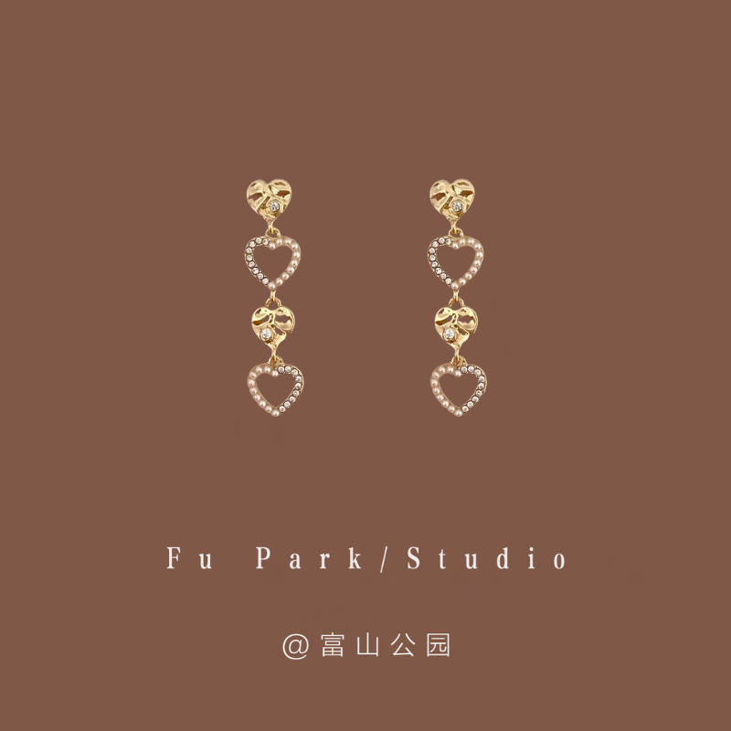 「杜乐丽花园」法式轻奢气质爱心珍珠耳钉925纯银小众设计感耳环,饰品/流行首饰/时尚饰品新,耳钉,淘宝优惠券,粉丝福利购,淘宝优惠卷