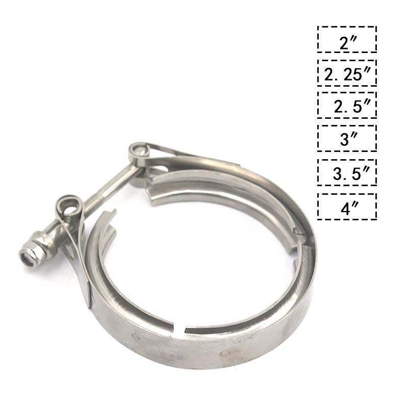 ebay汽车排气管 加厚304不锈钢喉箍卡箍 V型抱箍美式管道