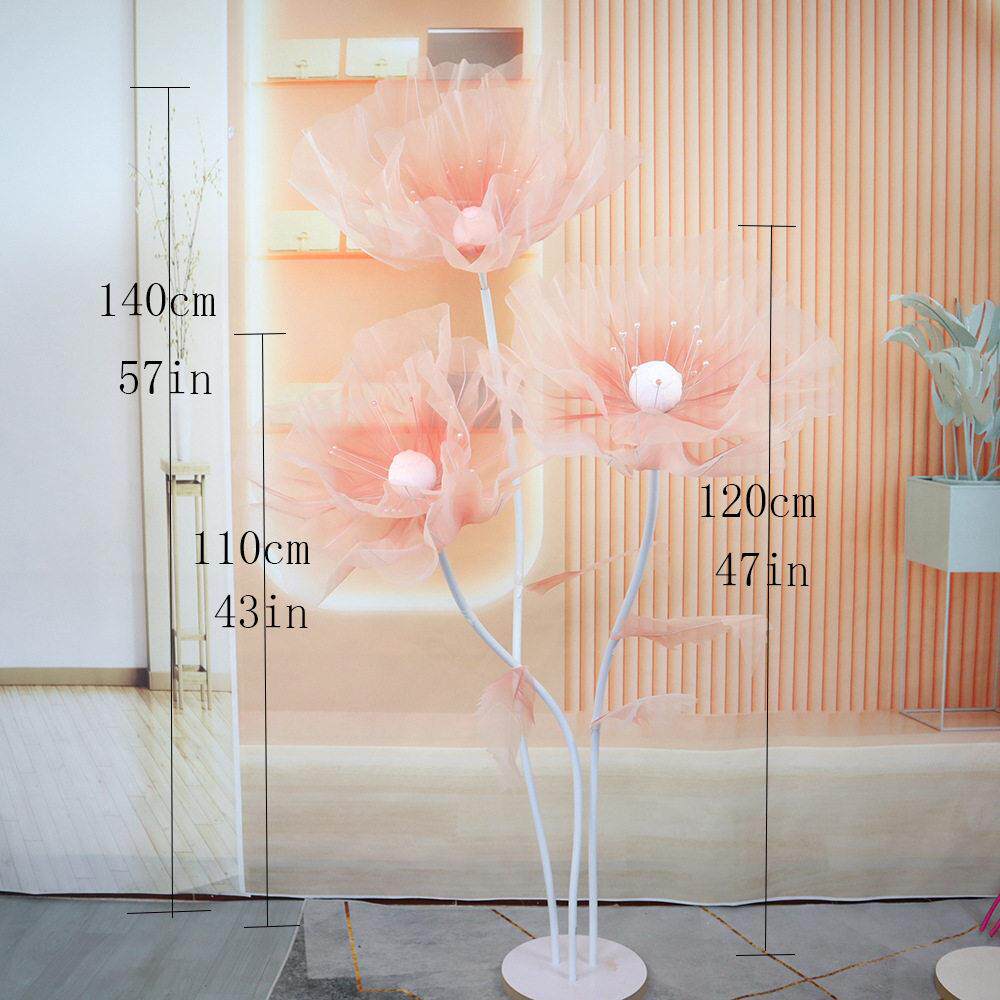 丝网花整套 新款仿真花 罂粟花户外婚礼派对装饰橱窗摆设拍摄道具