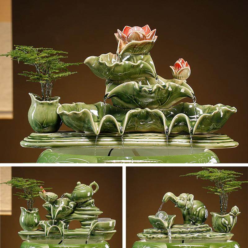 陶瓷流水鱼缸摆件循环水增氧过滤器室内喷泉瀑布水景造景装饰摆件,家居饰品,流水摆件,淘宝优惠券,粉丝福利购,淘宝优惠卷