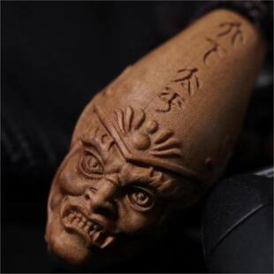 【黑白无常】老山檀香木雕车钥匙扣挂件配饰文玩手捻盘玩把玩件