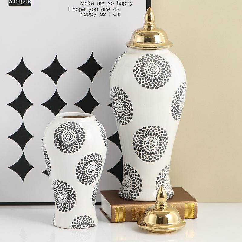 中式花瓶摆件客厅创意玄关电视柜餐桌装饰大号家居轻奢摆设将军罐