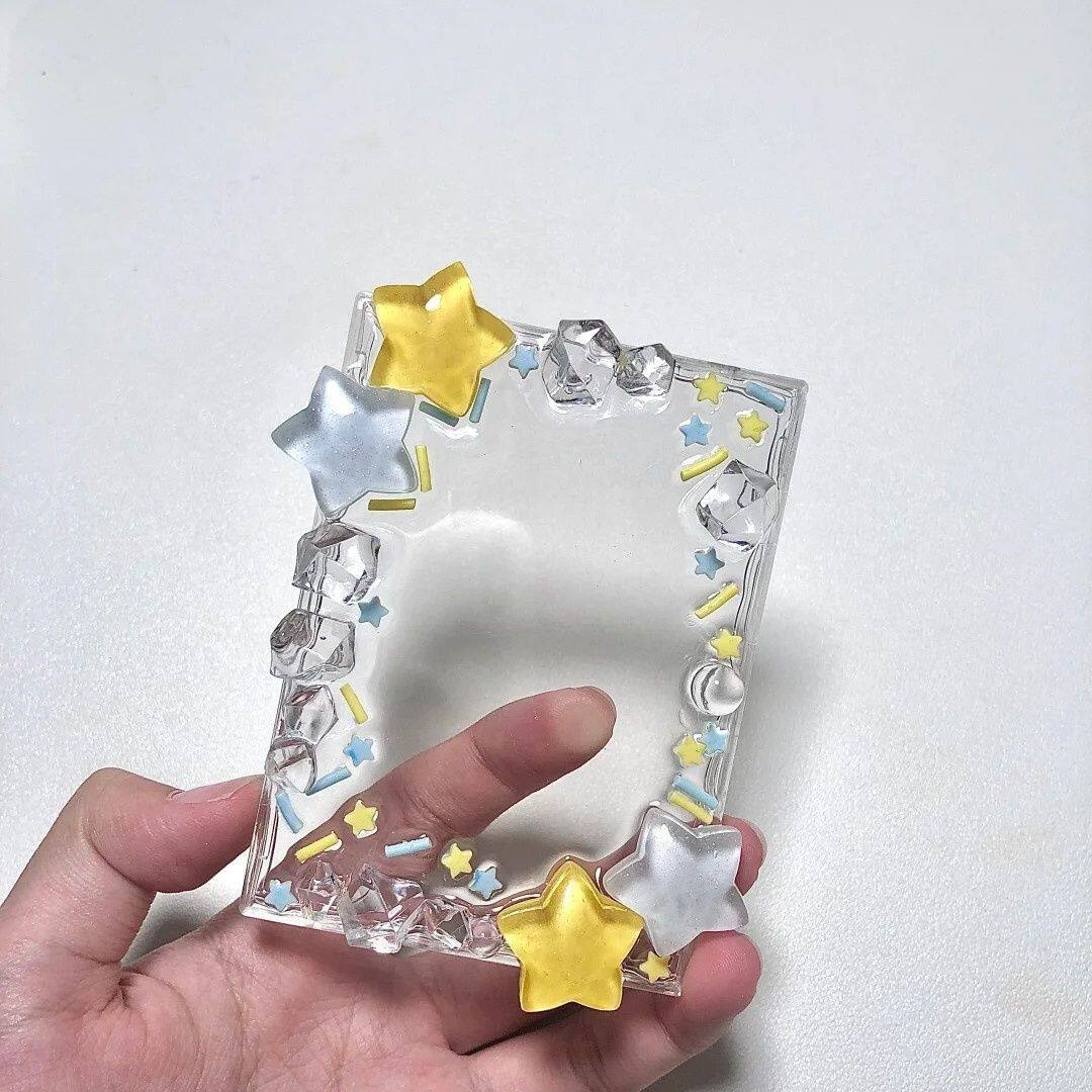 成品卡砖 黄蓝贝壳星星冰块软陶百搭立体滴胶树脂透明可爱爱心ins